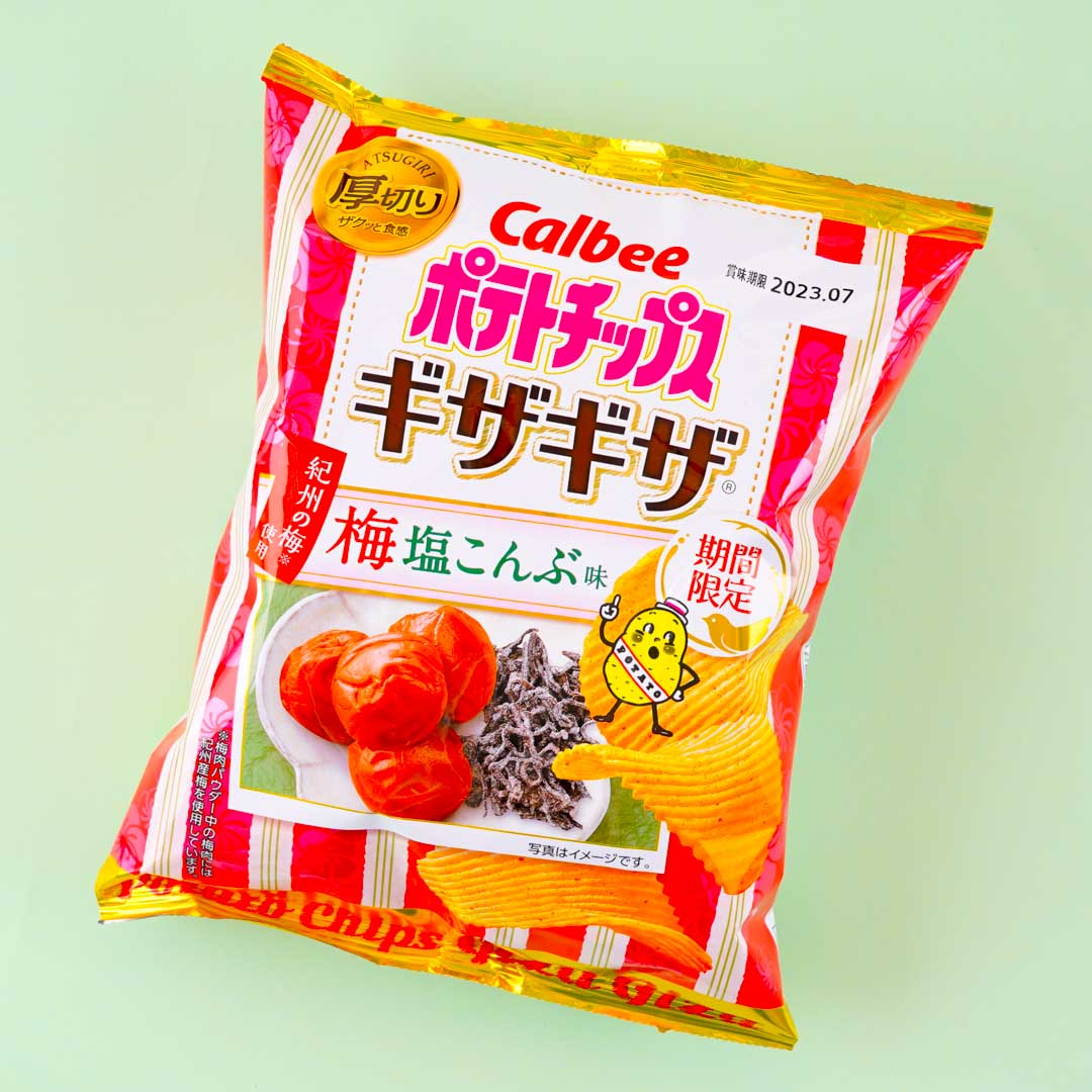 Calbee Kartoffelchips – Salzige Pflaume & Kombu