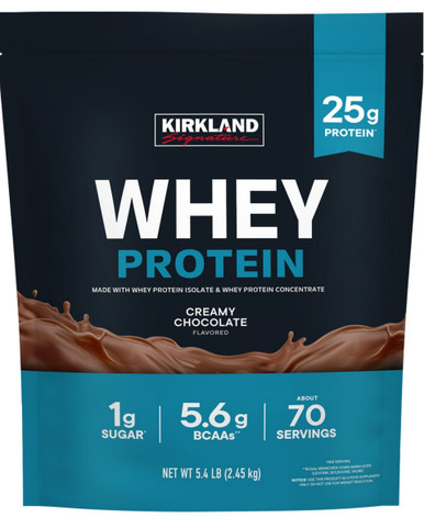 Kirkland Whey Proteinpulver, cremige Schokolade, 25g Protein, 5,4 lbs