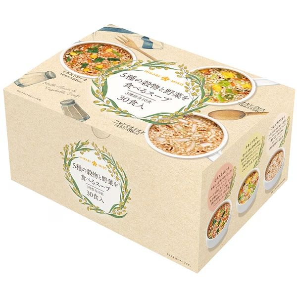 Hikari Miso, Instant Suppe, 5 Arten von Getreide und Gemüse, 30 Tassen