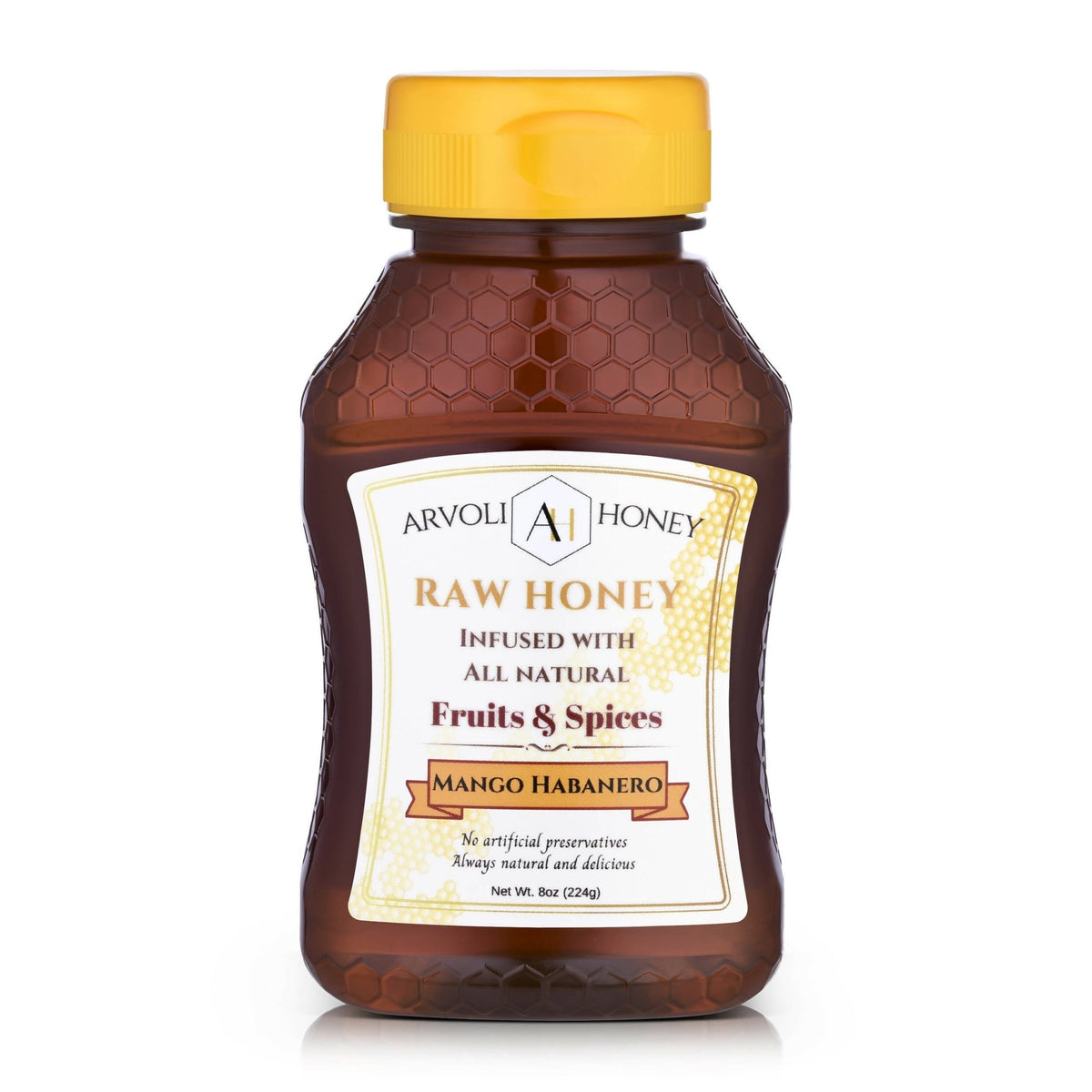 Arvoli Honig Mango Habanero Honigflaschen – 12 Flaschen x 8 oz