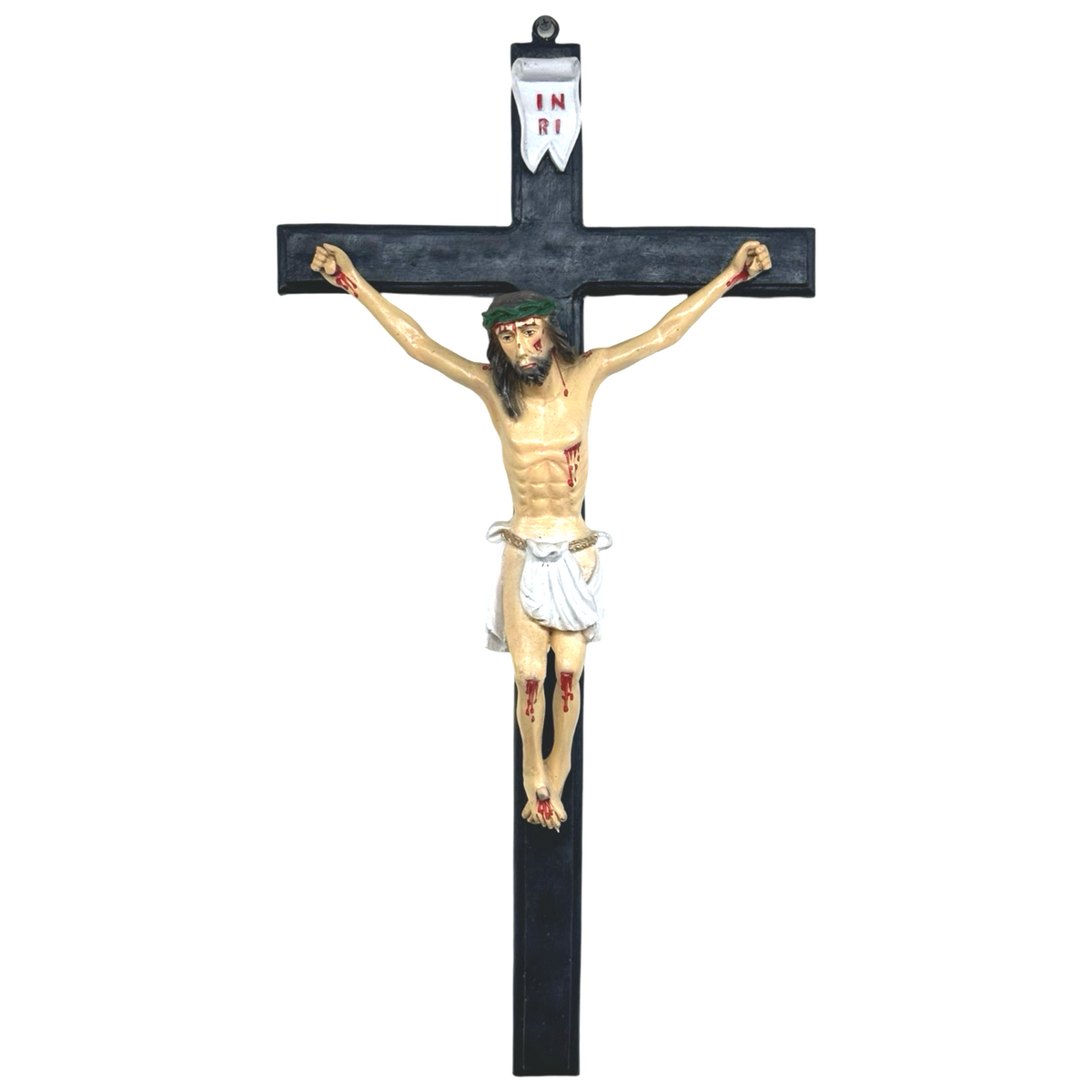 Kruzifix religiöse Statue Figur – philippinische Kunsthandwerk – 26 Zoll x 13 Zoll