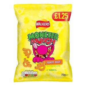 Lays-Walkers Monster Munch roast beef 72g Kartoffelchips vereinigtes Königreich (Fall von 12)