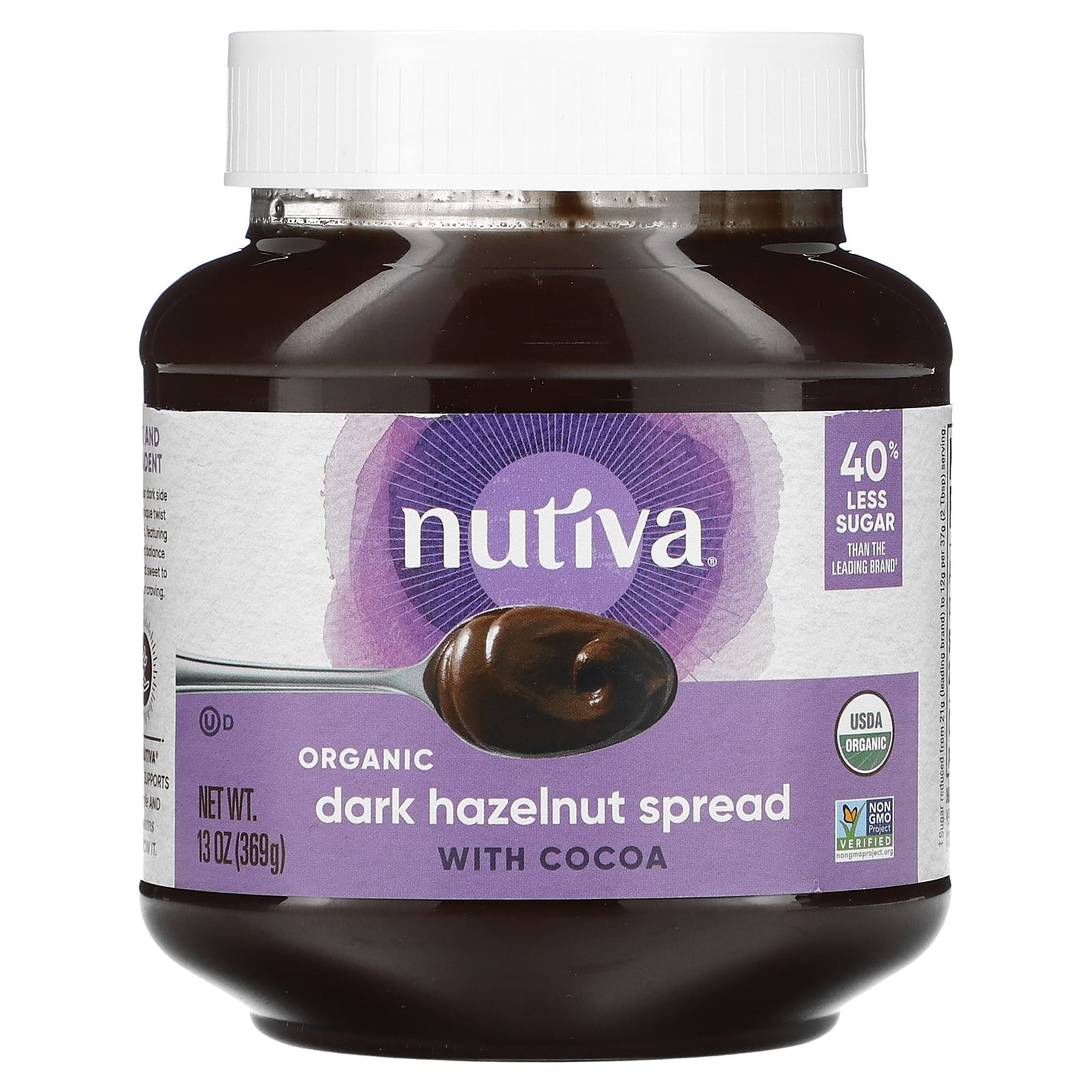 Nutiva, Bio dunkel Haselnussaufstrich, mit Kakao, 13 oz – Packung mit 6 Stück