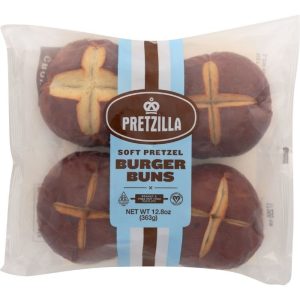pretzilla – weiche Brezel Burger Brötchen, 4 Packungen, 12,8 Unzen