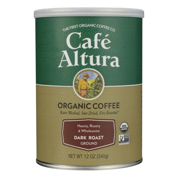 Cafe Altura – Bio Kaffee gemahlener dunkler Braten, 12 Oz – 6er Packung