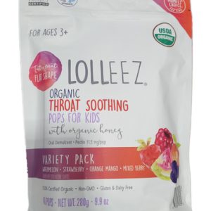 Lolleez organische Lutscher Hals beruhigend Pops mit Bio-Honig, 40 Zähler, 9,9 Unze (40 Zähler)
