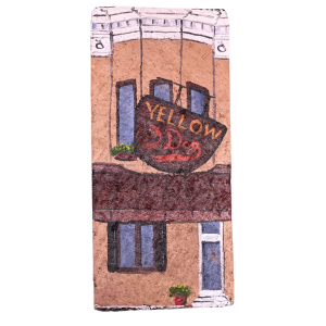 Linda Amtmann Hand Painted Brick gelber Hund