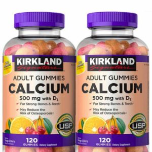 Kirkland Signature Calcium 500 mg with D3, 240 Zahnfleisch für Erwachsene
