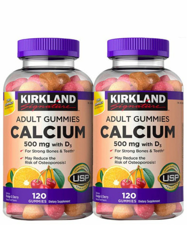 Kirkland Signature Calcium 500 mg mit D3, 240 Erwachsene Gummis