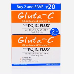 Gluta-C Kojic Plus with Glutathione and Vitamin c Gesichts- und Körperaufhellungsseife (2 x 60 g)