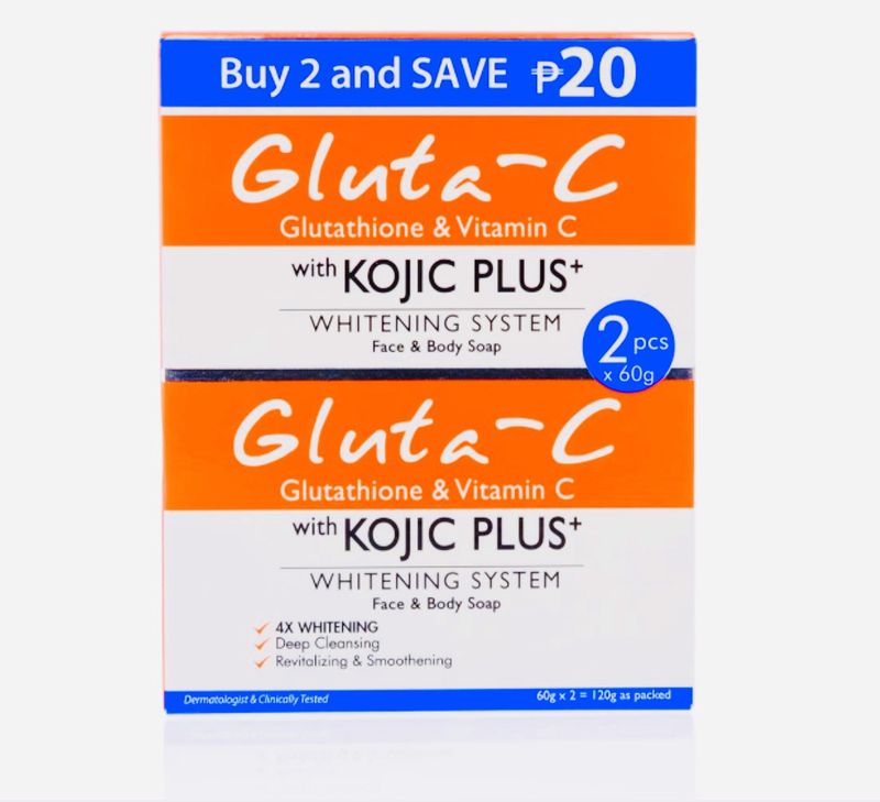 Gluta-C Kojic Plus mit Glutathion und Vitamin C Gesichts- und Körperaufhellungsseife (2 x 60 g)