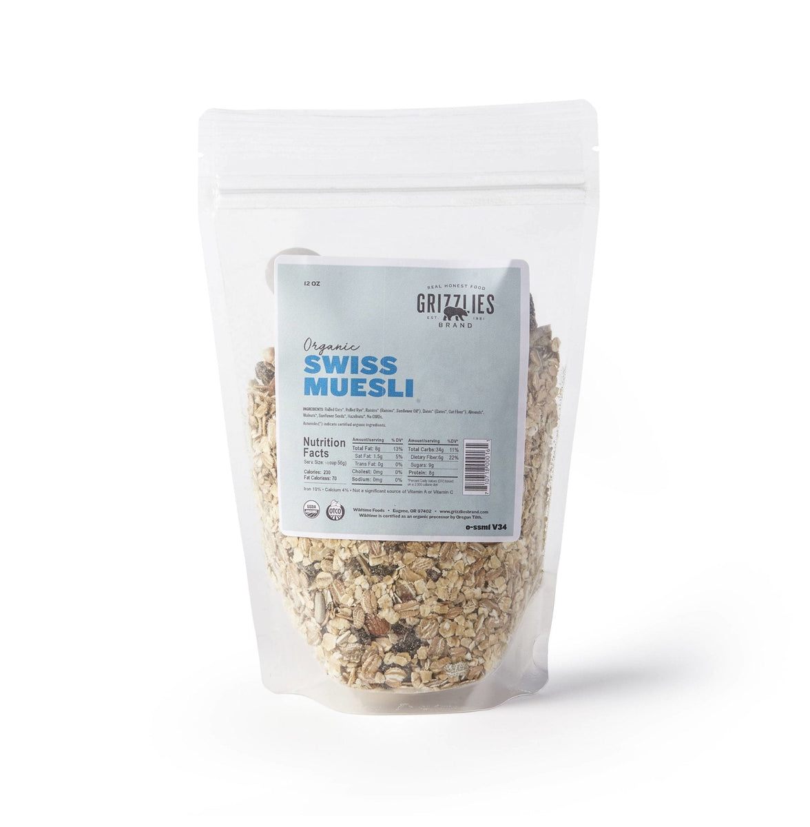 Bio Schweizer Müslibeutel – 12 x 12oz