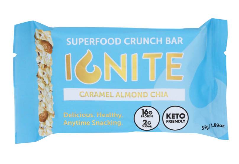 Ignite Superfood Bars Karamell Mandel Chia – 12 Riegel x 1,89 oz