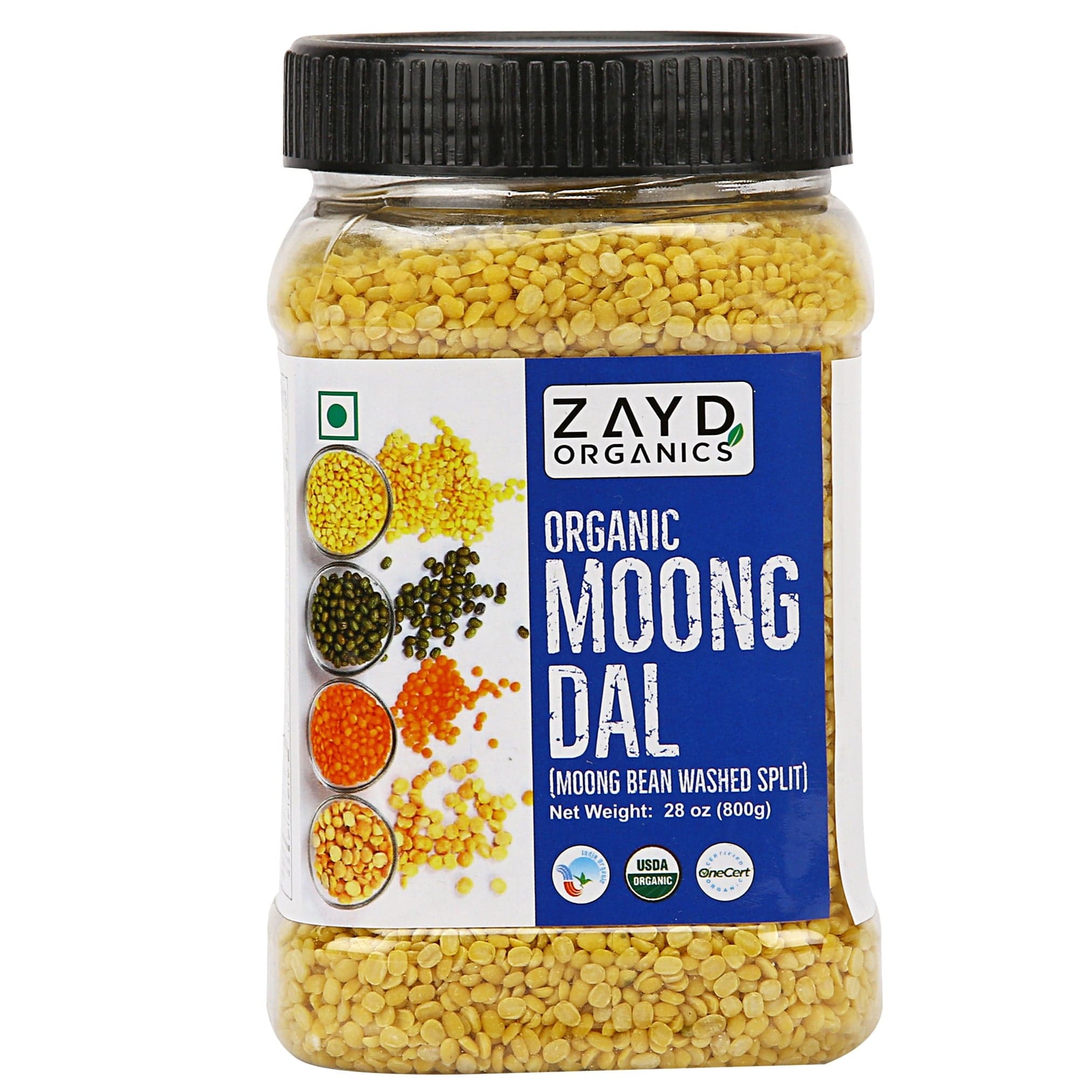 Zayd Bio Moong Dal (Moong Bean Wash Split) USDA Bio-zertifiziert, 1,7-Pounds