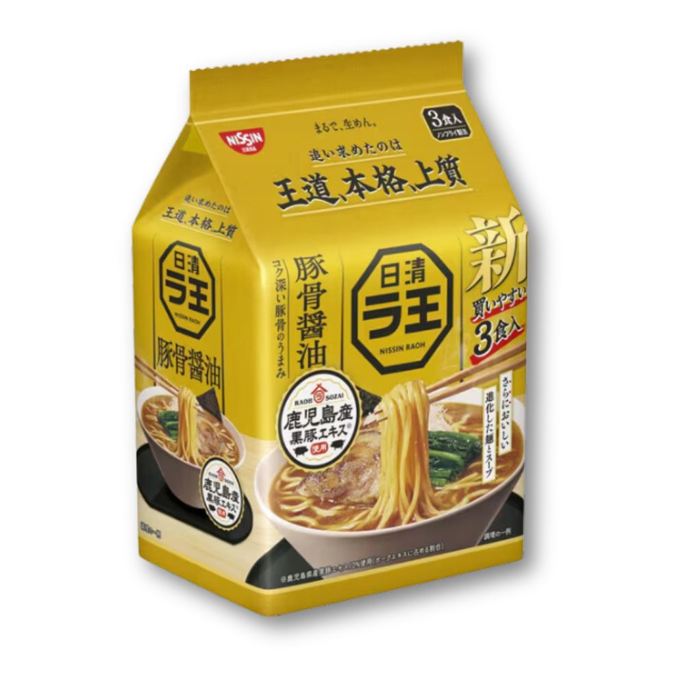 Nissin Raoh Schweineknochen Sojasauce – 3er Packung