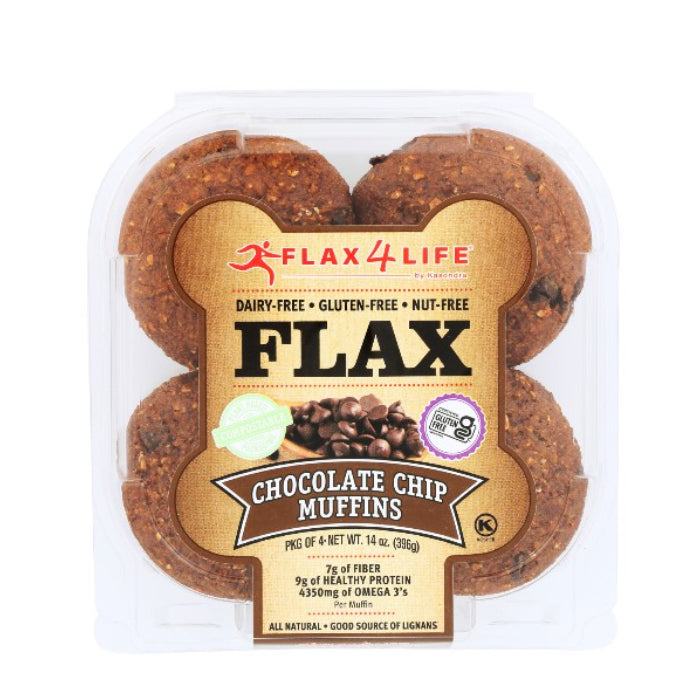 Flax4Life – Muffin Fz Choc Chip, 14 Oz – Packung mit 6 Stück