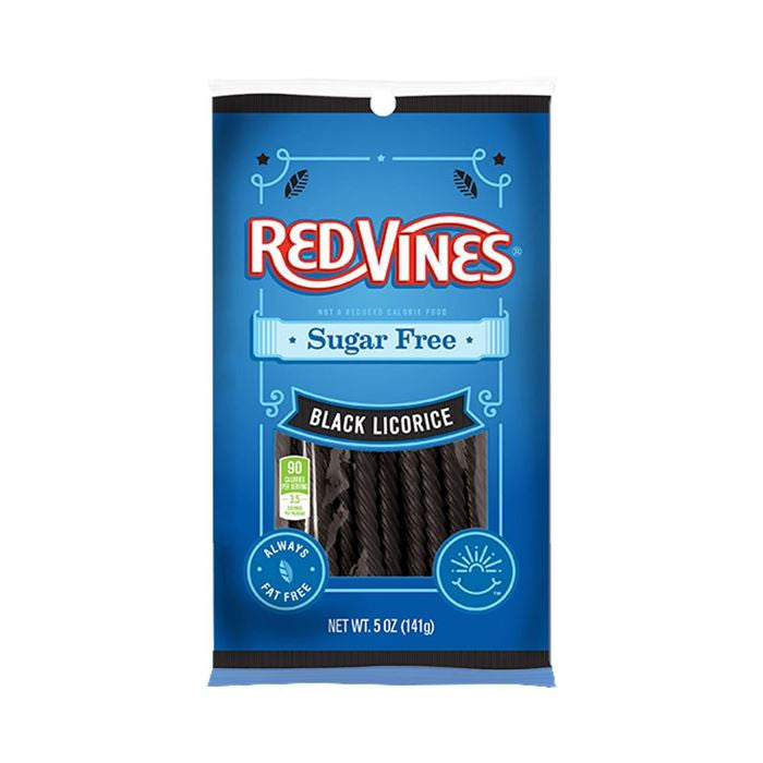 Red Vines Zuckerfreier schwarzer Lakritz – 5 oz Beutel