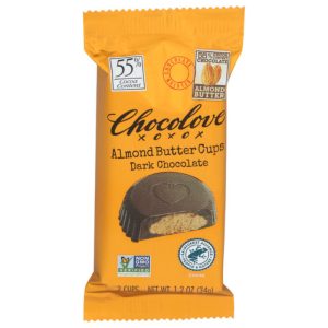 Chocolove Mandelbutter Tassen dunkle Schokolade, 1,2 Unzen Packung mit 10