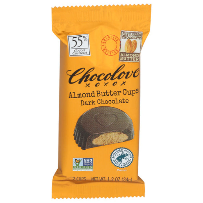 Chocolove Mandelbutter Tassen Dunkle Schokolade, 1,2 Oz – 10er Packung