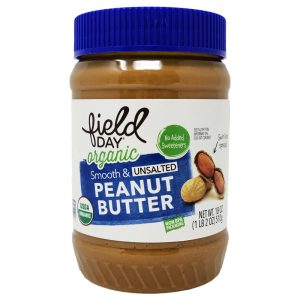Bio glatte ungesalzene Erdnussbutter – 18 Unzen.