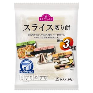 Topvalu “in Scheiben Mochi”, getrocknetes dünnes Mochi, in 1 Beutel, – 180g