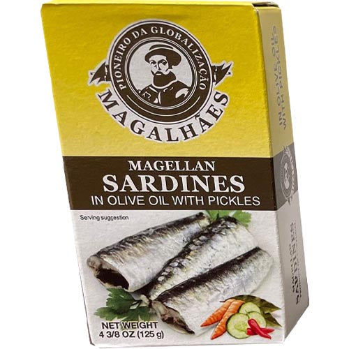 Magellan – Sardinen in Olivenöl mit Essiggurken – 125 G