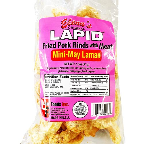 Elena's Original Lapid – Gebratene Schweinerinde – Mini-May Laman – 2.5 OZ