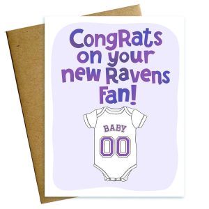 Maggie Moore Studio – Congrats on Your New Ravens Fan Babykarte