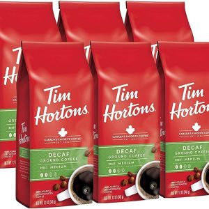 Tim Hortons – gemahlener entkoffeiniert 100% Arabica Kaffee, 12 Unzen – Packung mit 6