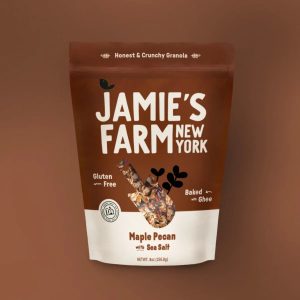 Jamie’s Farm Knuspermüsli Ahorn Pekannus mit Seesalzbeutel – 6 Beutel x 8 Unzen Etui