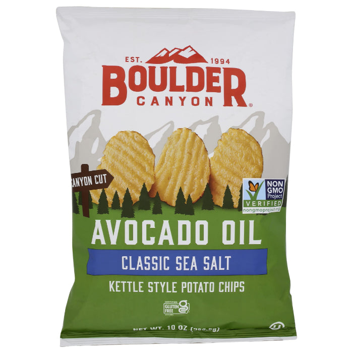 Boulder Canyon Wasserkocher Chips Avocado Öl Meersalz, 10 Oz – Packung mit 12