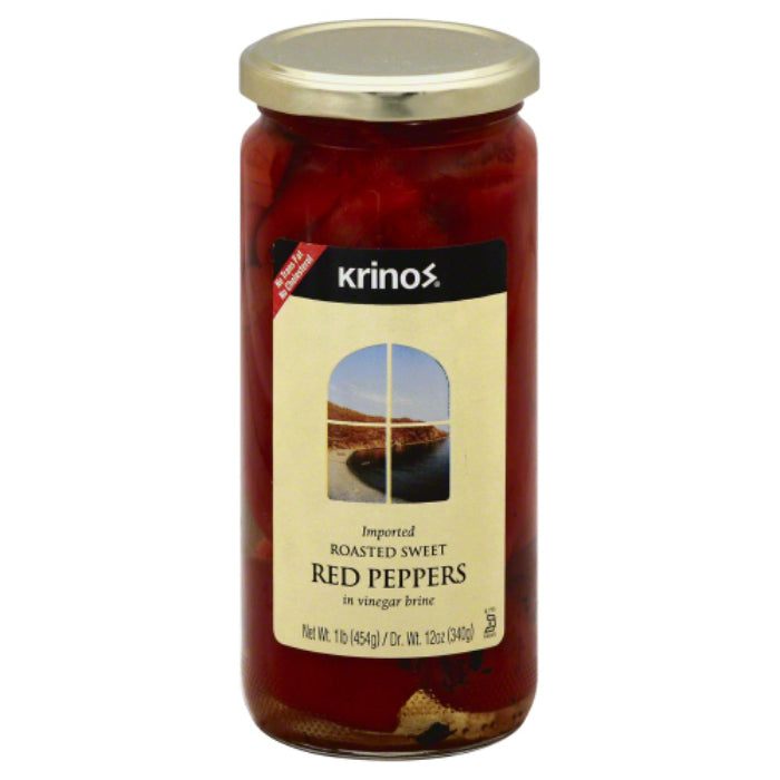 Krinos – Geröstete rote Paprika, 16 Oz – 6er Packung