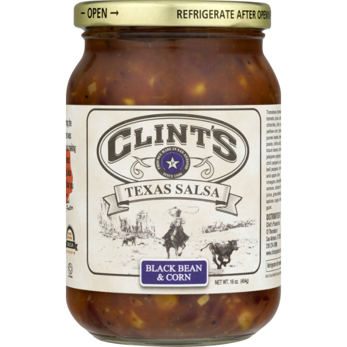 Clints – Schwarz Bean & Mais Salsa, 16 Oz (6er Packung)