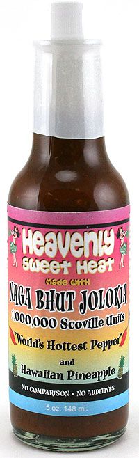 Himmlische süße Hitze mit Naga Bhut Jolokia Chilisauce, 5oz