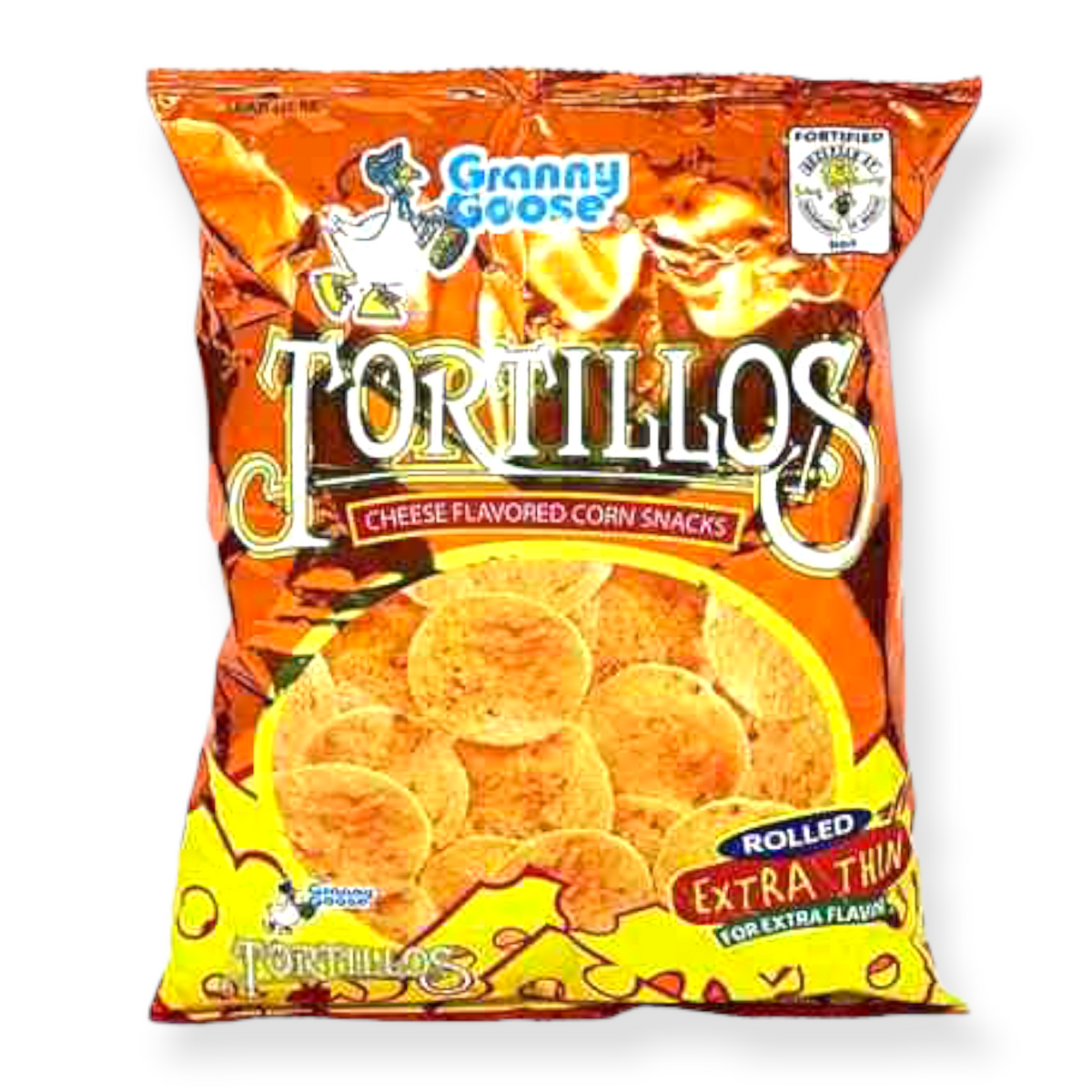 Granny Goose Tortillos – Mais-Snacks mit Käsegeschmack 100 G – Orange
