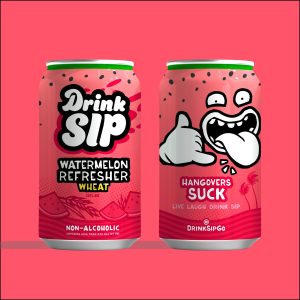 Trinkflasche Wassermelone Auffrischer