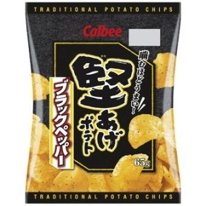 Calbee “Kataage Kartoffel, schwarzer Pfeffer Geschmack, – 65g