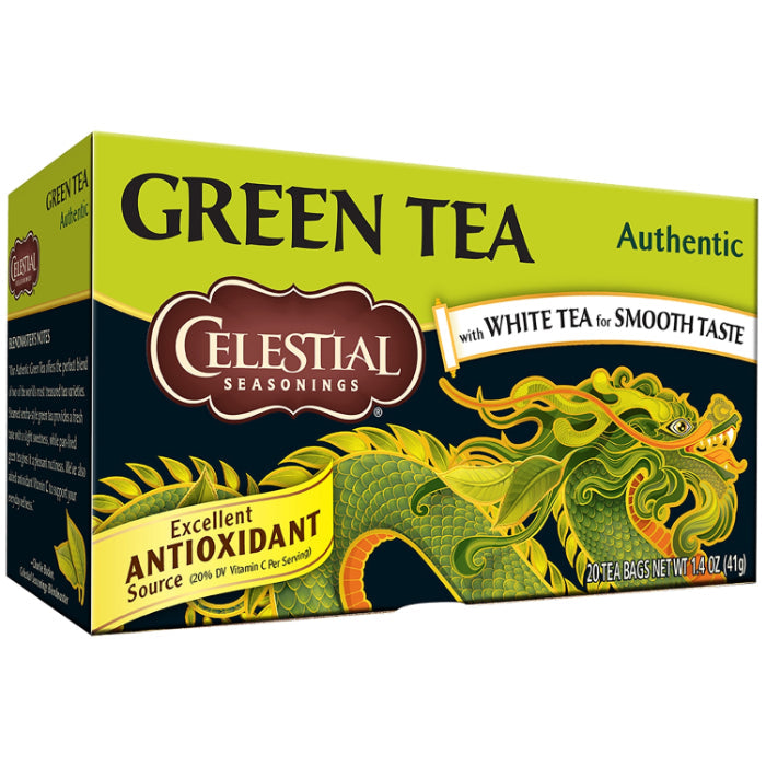 Celestial Seasonings Authentischer grüner Tee, 20 Beutel – 6er Packung