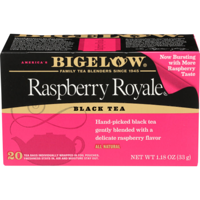Bigelow Himbeere Royale Tee, 20 Beutel, 1,18 oz – Packung mit 6 Stück