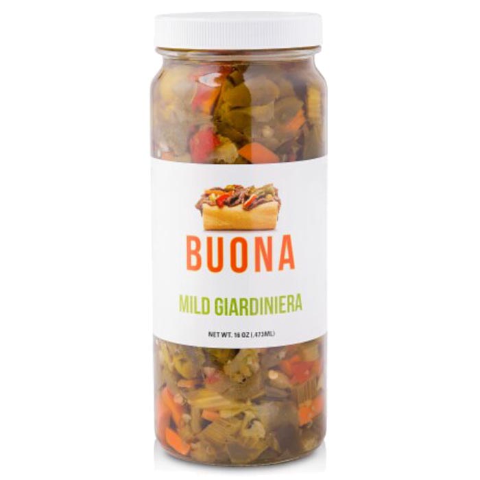 Buona Rindfleisch – Giardiniera Hot Chicago, 16 Oz – Packung mit 12 Stück
