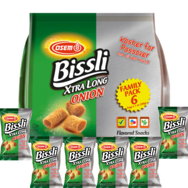 Osem Passah Bissli Zwiebel aromatisierte Snacks, Familienpaket, (Gebrokts) 6 Stück