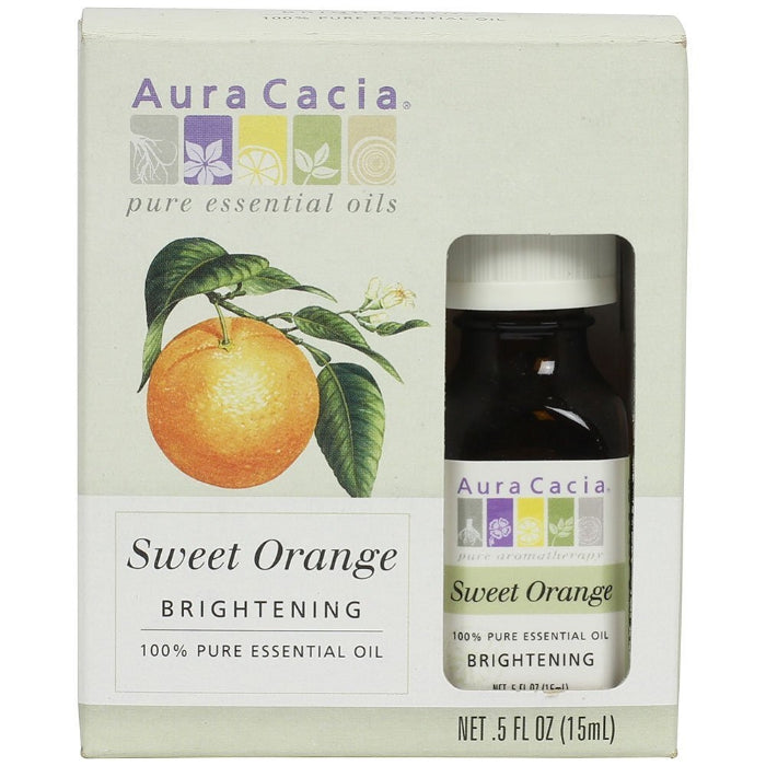 Aura Cacia Ätherisches Öl süß Orange Boxed, 0,5 oz – Packung mit 1