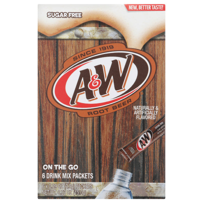 A & W – Root Beer Pulver Drink Mischung, 0,53 Unzen (6-Packung) – Packung mit 12