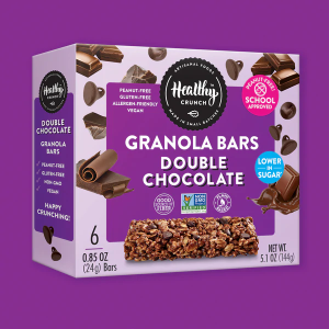 Healthy Crunch – Knuspermüsli Bars Double Schokolade, – Packung mit 6 Stück