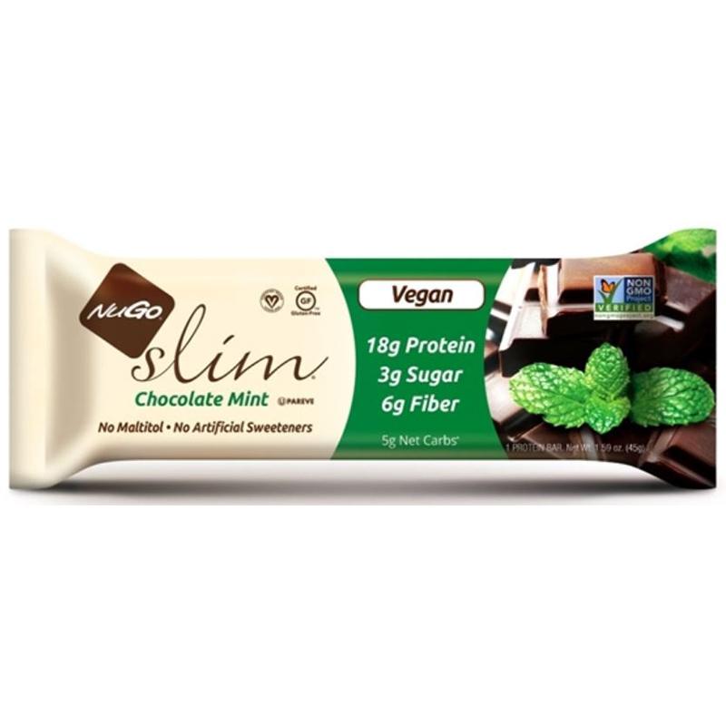 Nugo Slim Protein Bar – Schokolade Minze, 1,59 oz – Packung mit 12 Stück