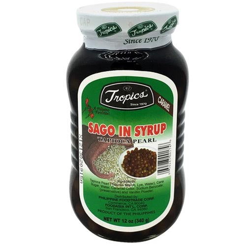 Tropics Sago in Sirup Tapioka Perle – Karamell – 12 OZ
