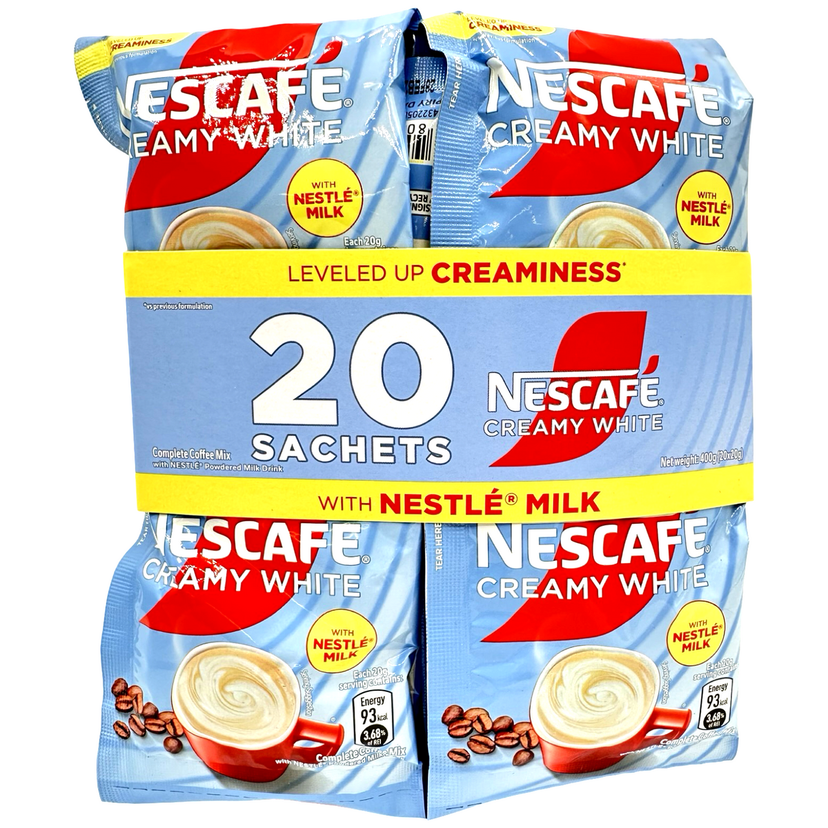 Nescafe – Creamy Weiß mit Nestle Milchgetränk – 20 Packung Beutel Portionen – 400 G