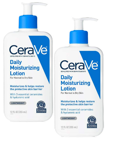 CeraVe Tägliche Feuchtigkeitslotion für trockene Haut, 12 oz (Packung mit 2)