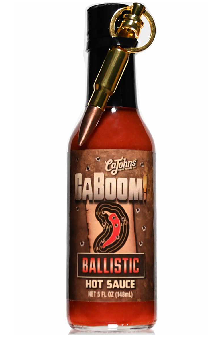 Caboom! Ballistische Chilisauce mit Kugel Schlüsselanhänger