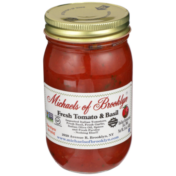 Michaels of Brooklyn – Sauce Pasta Tomaten Basilikum, 16 Oz – Packung mit 6 Stück